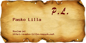 Pasko Lilla névjegykártya